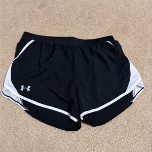 Under Armour Women's Black and White Athletic Shorts